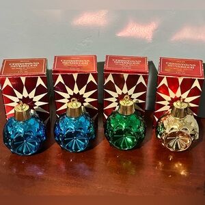 Lot of 4 Vintage 1960s Avon Christmas Sparkler Ornaments Decanters EMPTY USED